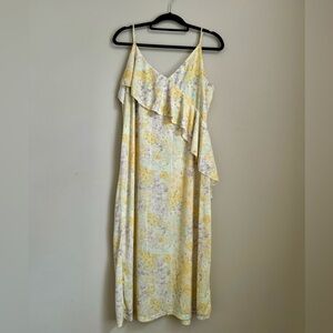 Floral Sleeveless Midi Dress with Slit